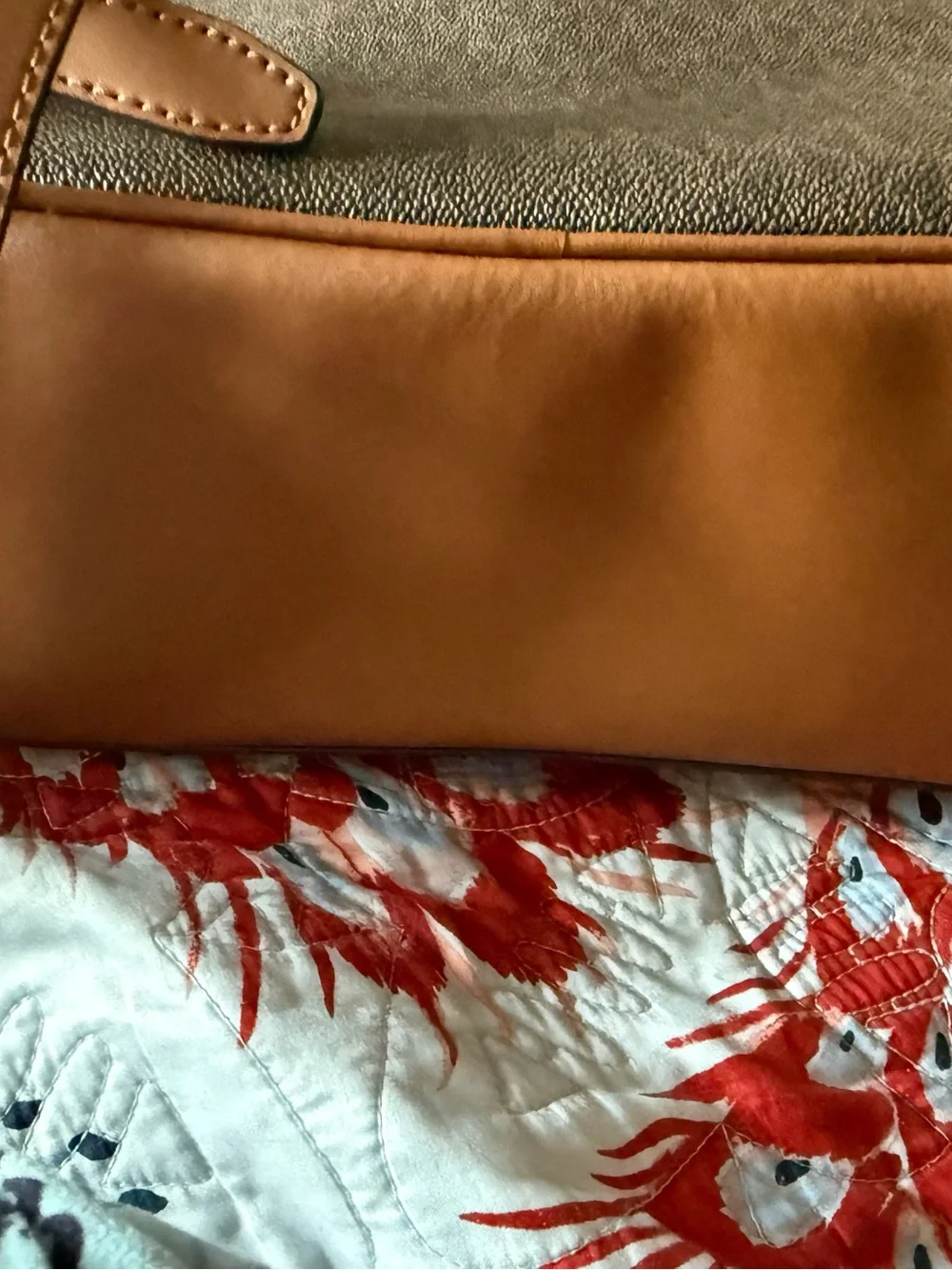 Michael Kors Brown Signature Backpack with Blue-Striped Wallet